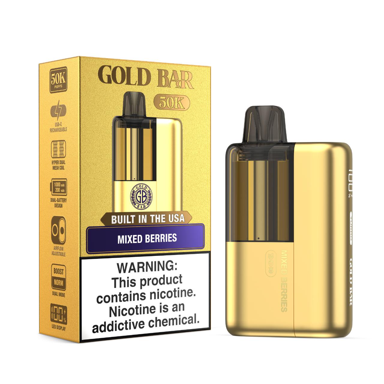 Gold Bar Max 50K Puff Disposable Mixed Berries Gold Bar Max 50K Puff Disposable Mixed Berries
