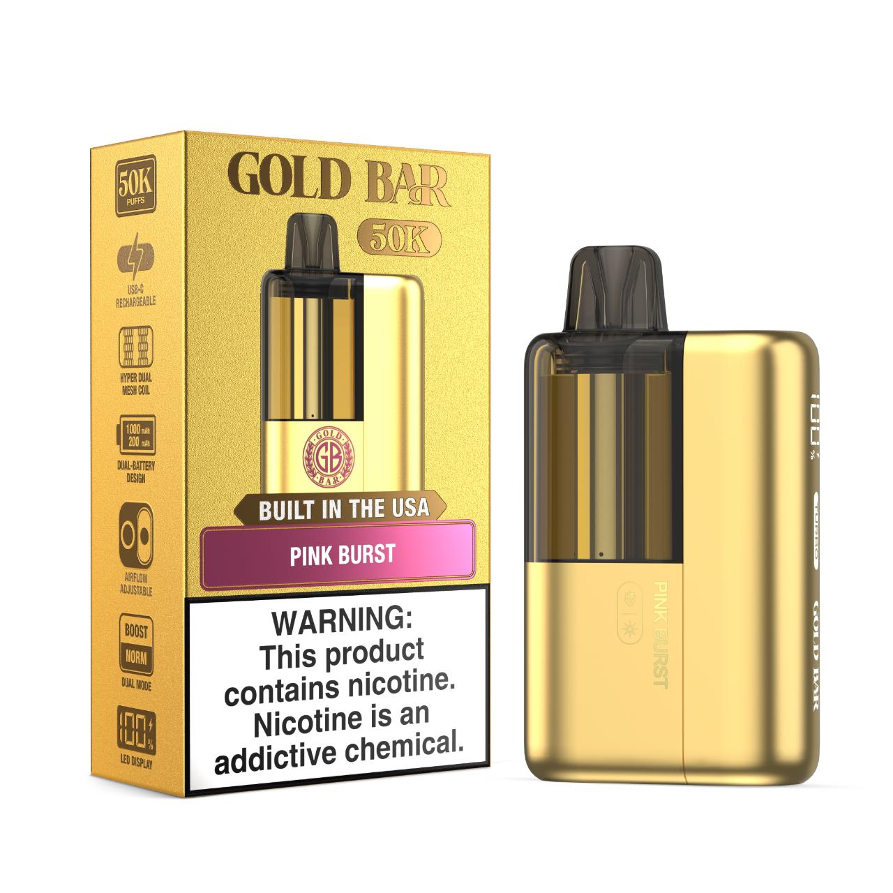 Gold Bar Max 50K Puff Disposable Pink Burst Gold Bar Max 50K Puff Disposable Pink Burst
