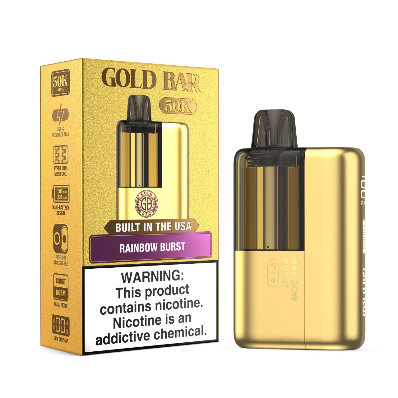 Gold Bar Max 50K Puff Disposable Rainbow Burst Gold Bar Max 50K Puff Disposable Rainbow Burst