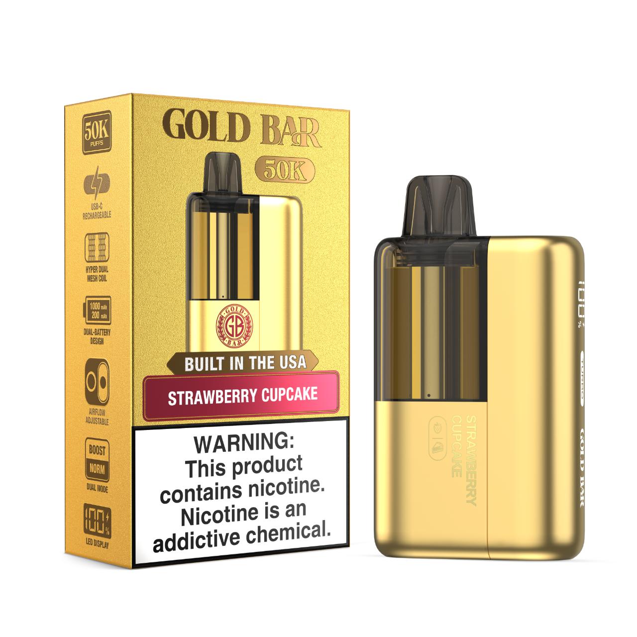 Gold Bar Max 50K Puff Disposable Strawberry Cupcake Gold Bar Max 50K Puff Disposable Strawberry Cupcake