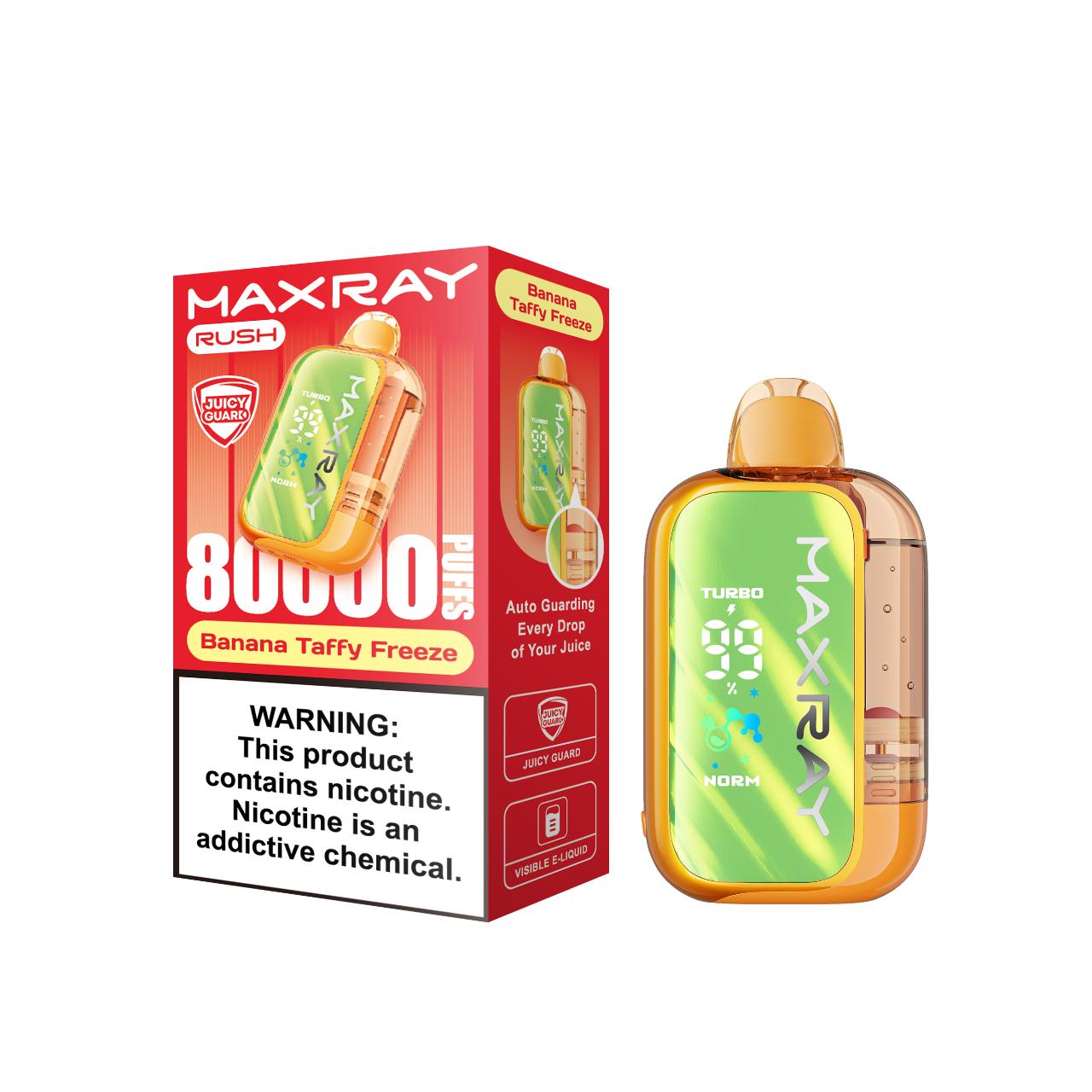 MAXRAY RUSH 80K Puff Disposable Banana Taffy Freeze MAXRAY RUSH 80K Puff Disposable Banana Taffy Freeze