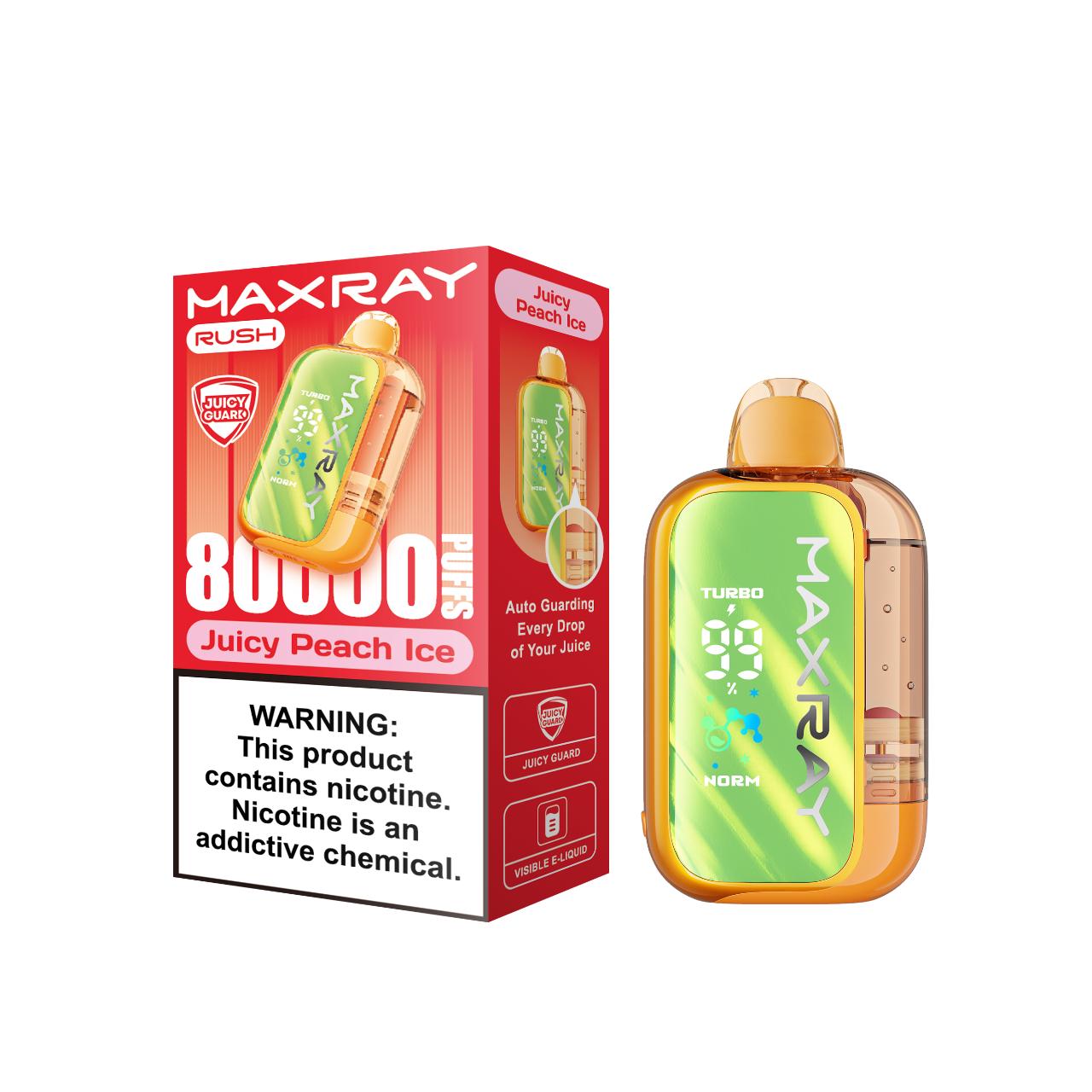 MAXRAY RUSH 80K Puff Disposable Juicy Peach Ice MAXRAY RUSH 80K Puff Disposable Juicy Peach Ice