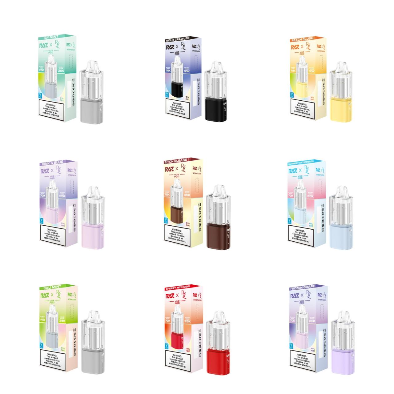 RAZ x RYL VUE 70000 Puffs Pre-Filled Replacement Pod Cartridge RAZ x RYL VUE 70000 Puffs Pre-Filled Replacement Pod Cartridge