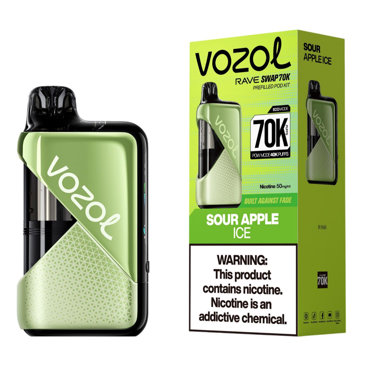 Vozol Rave Swap 70K Puff Disposable Sour Apple Ice