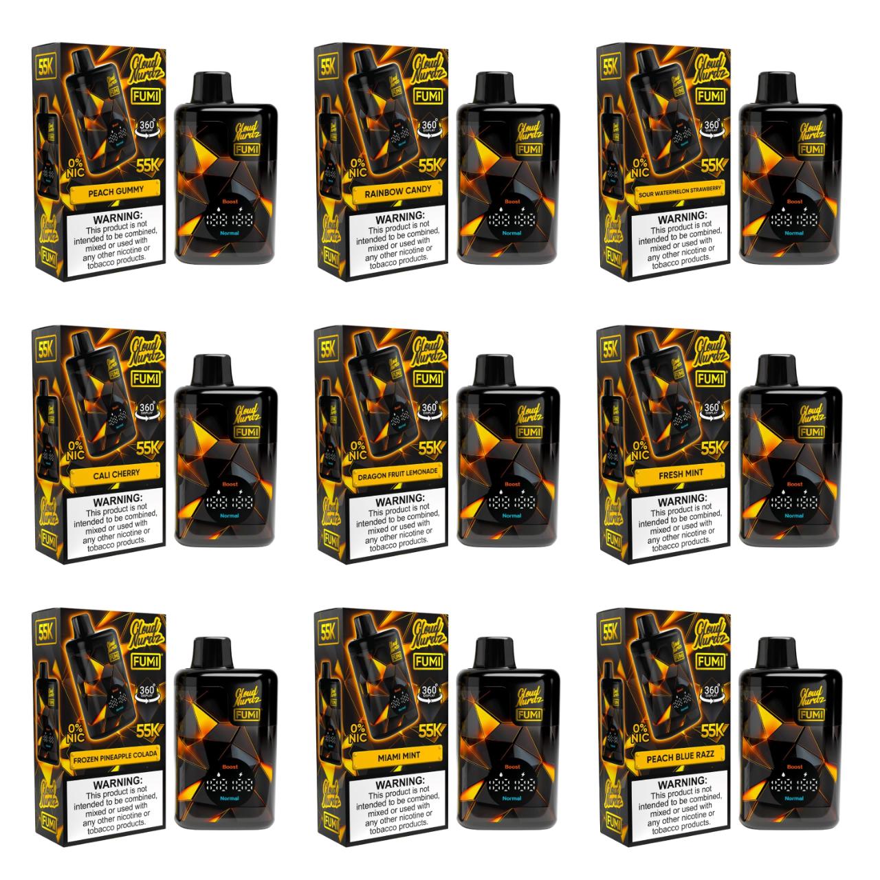 FUMI X CLOUD NURDZ Zero Nicotine 55,000 Puffs Disposable