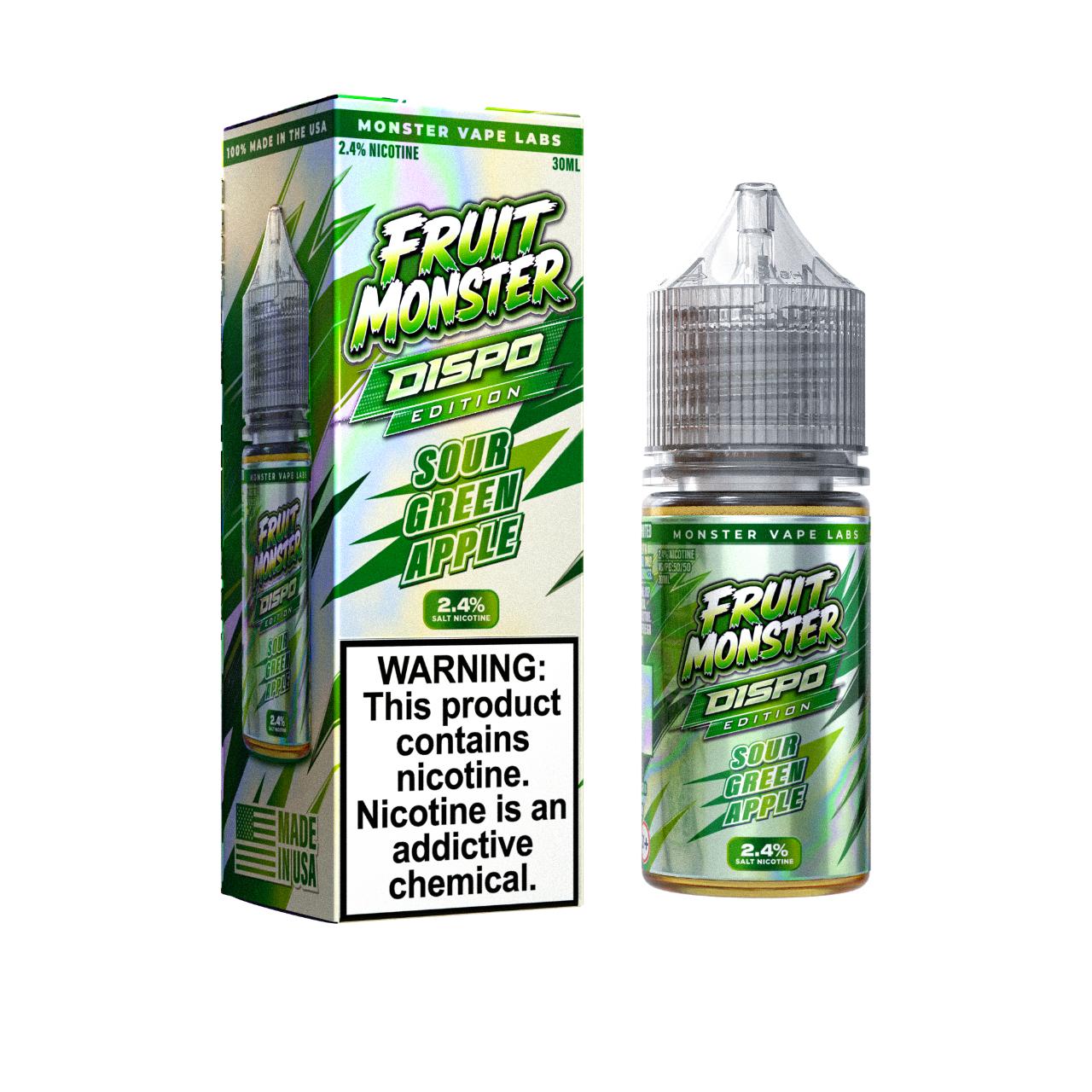 Fruit Monster Sour Green Apple Dispo Edition Salt 30ml E-Juice Fruit Monster Sour Green Apple Dispo Edition Salt 30ml E-Juice