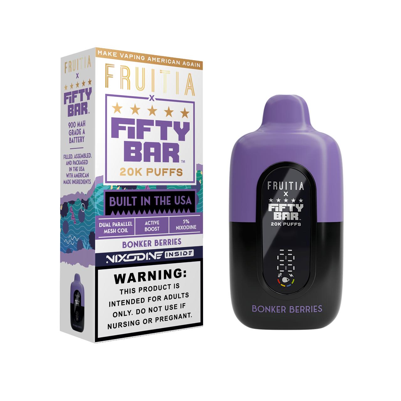 Fruitia x Fifty Bar Nixodine 20000 Puff Disposable Bonker Berries