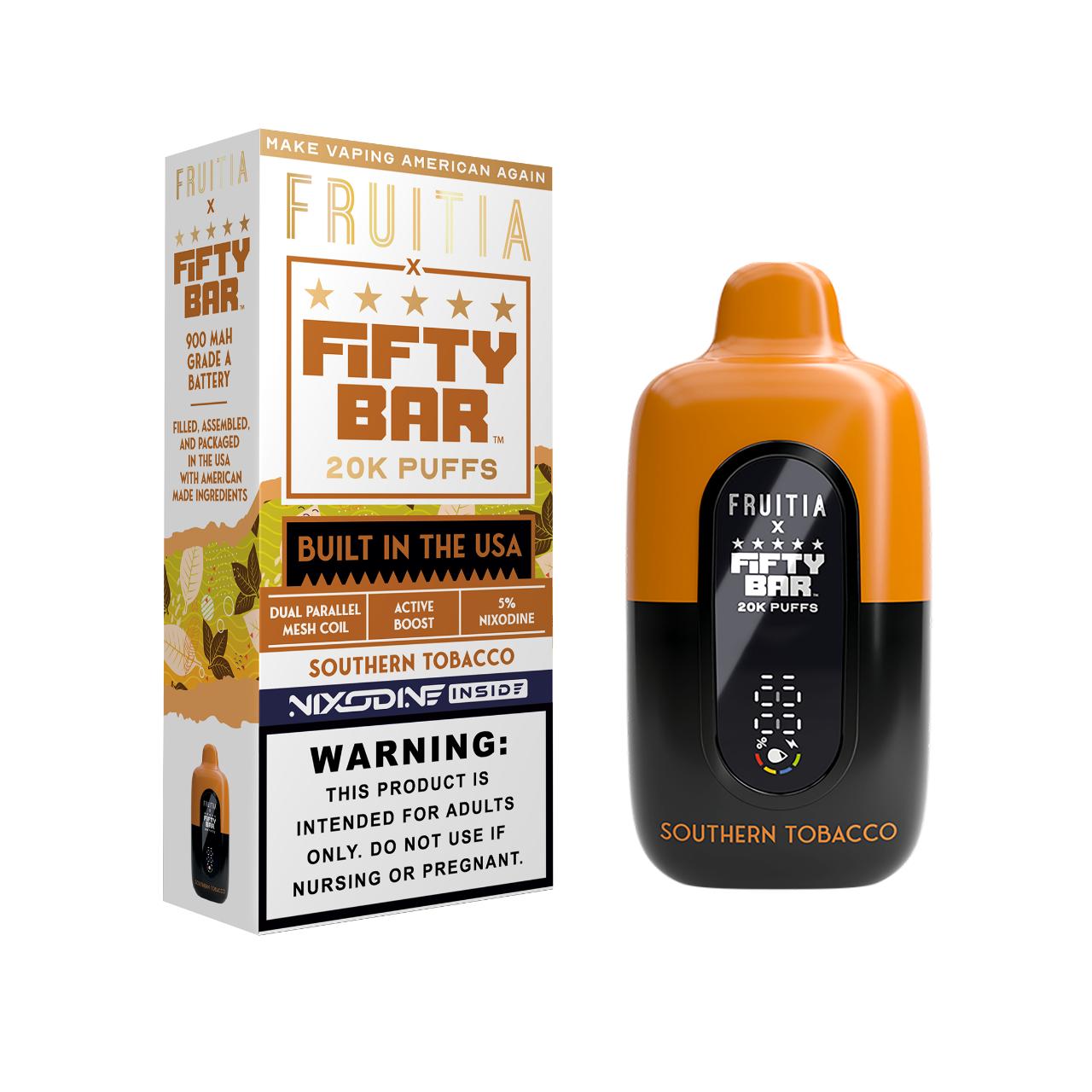 Fruitia x Fifty Bar Nixodine 20000 Puff Disposable Southern Tobacco