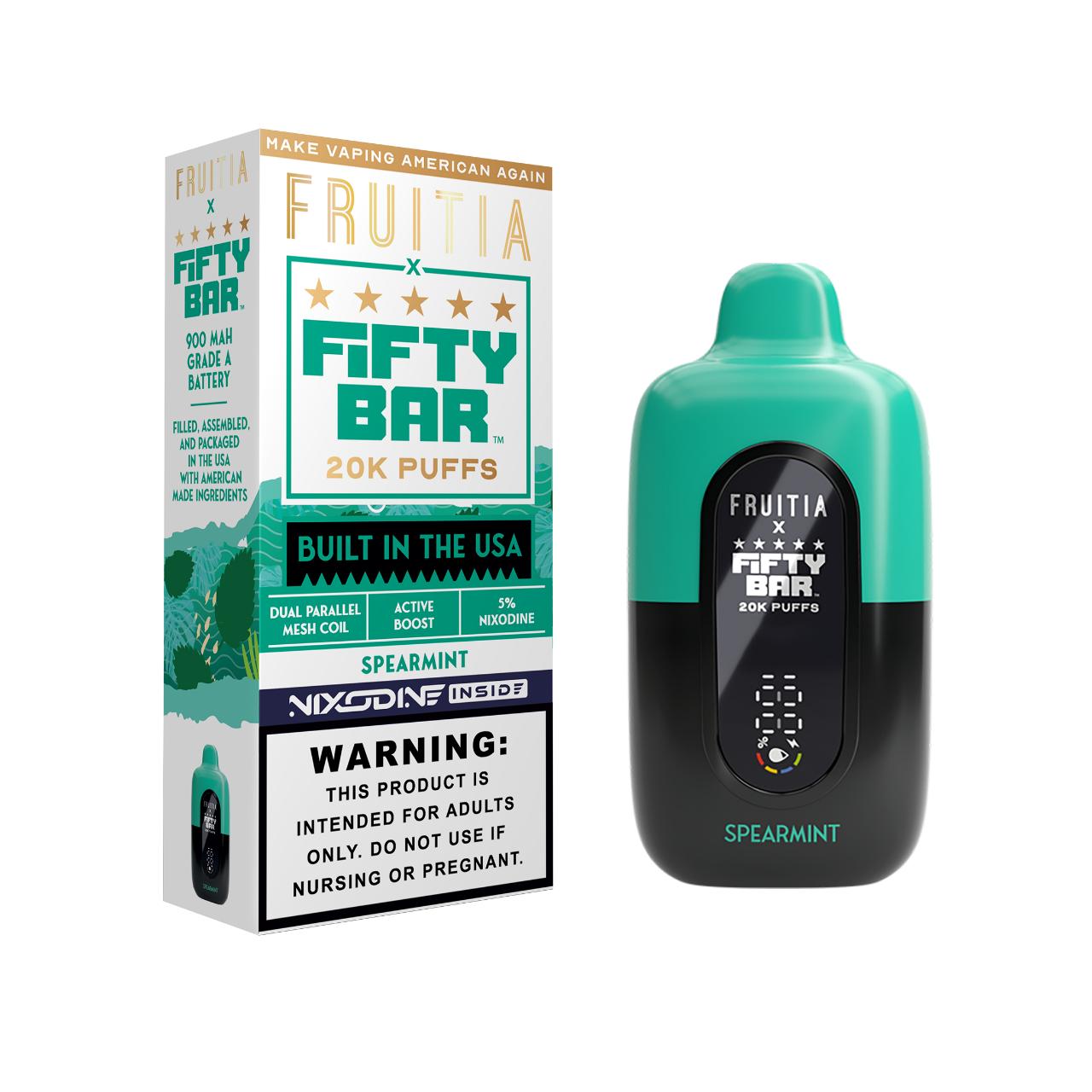 Fruitia x Fifty Bar Nixodine 20000 Puff Disposable Spearmint
