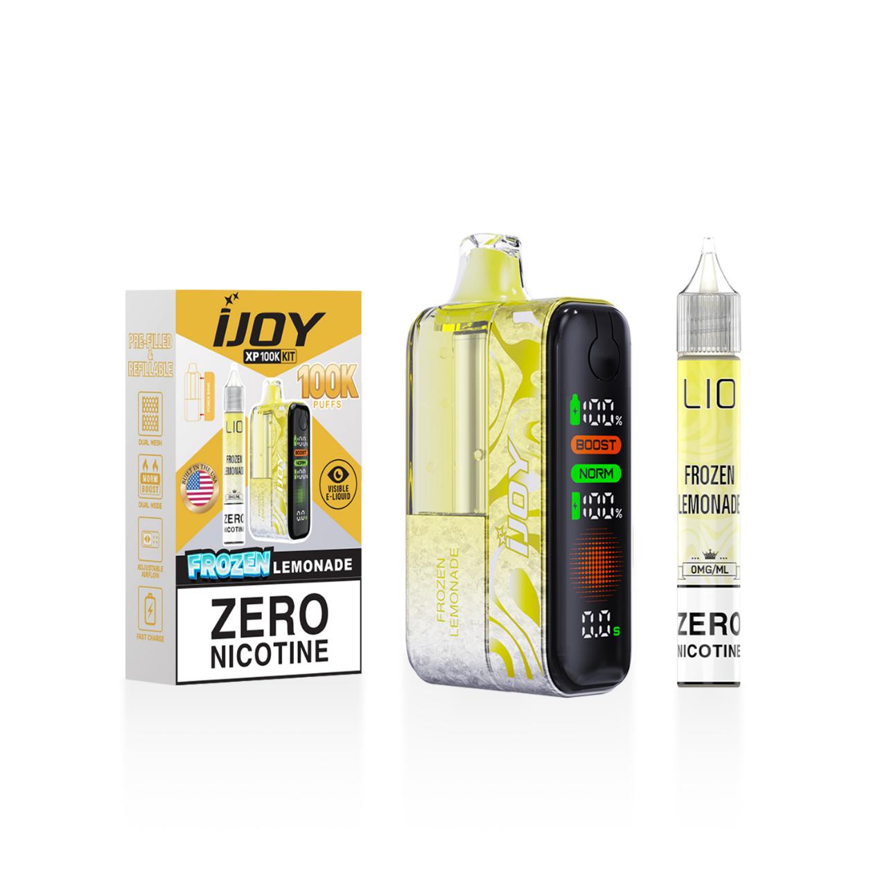 IJoy XP100K Puff Zero Nicotine Disposable Kit 15ml Bottle FROZEN LEMONADE IJoy XP100K Puff Zero Nicotine Disposable Kit 15ml Bottle FROZEN LEMONADE