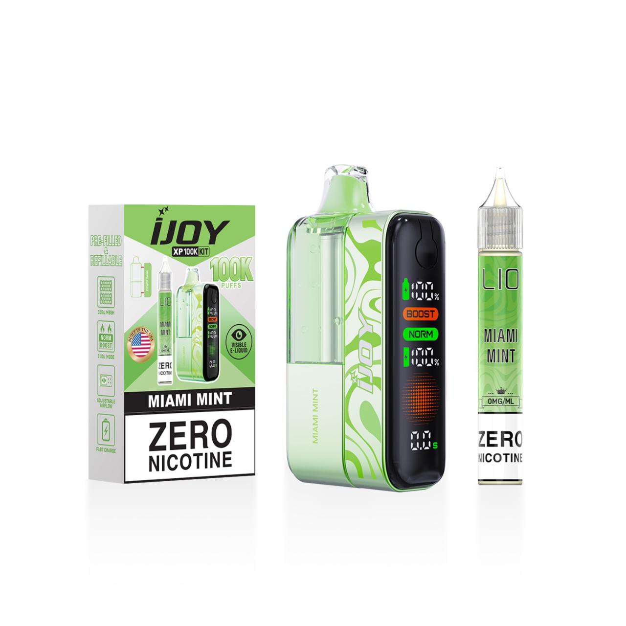 IJoy XP100K Puff Zero Nicotine Disposable Kit 15ml Bottle MIAMI MINT IJoy XP100K Puff Zero Nicotine Disposable Kit 15ml Bottle MIAMI MINT