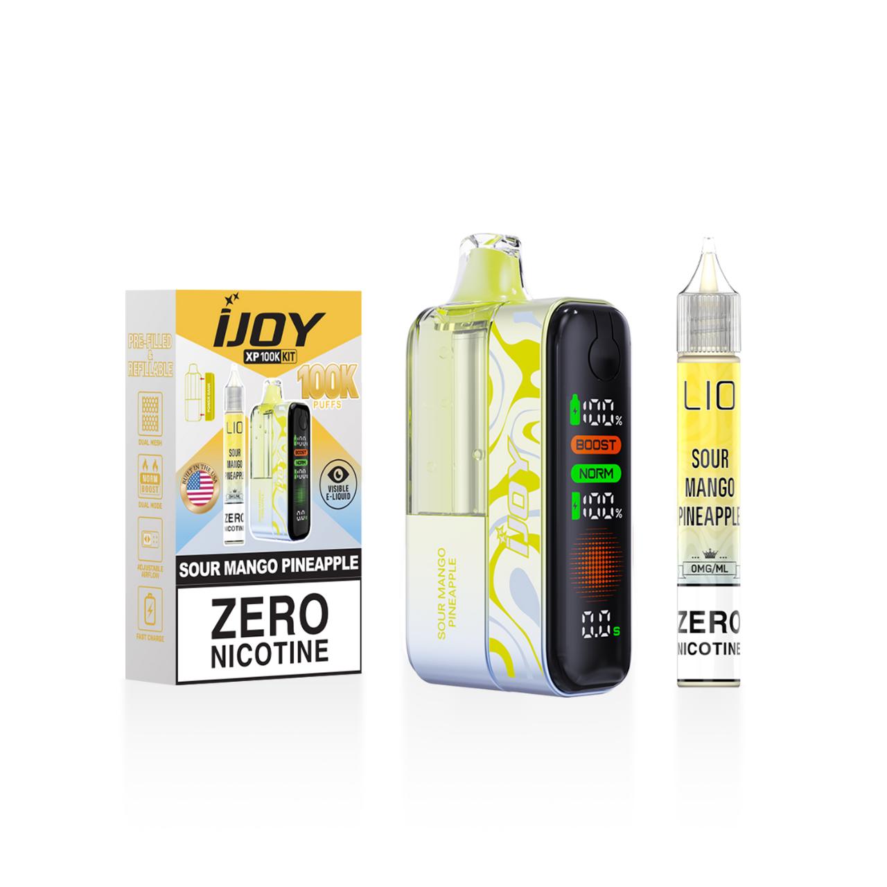 IJoy XP100K Puff Zero Nicotine Disposable Kit 15ml Bottle Sour Mango pineapple IJoy XP100K Puff Zero Nicotine Disposable Kit 15ml Bottle Sour Mango pineapple