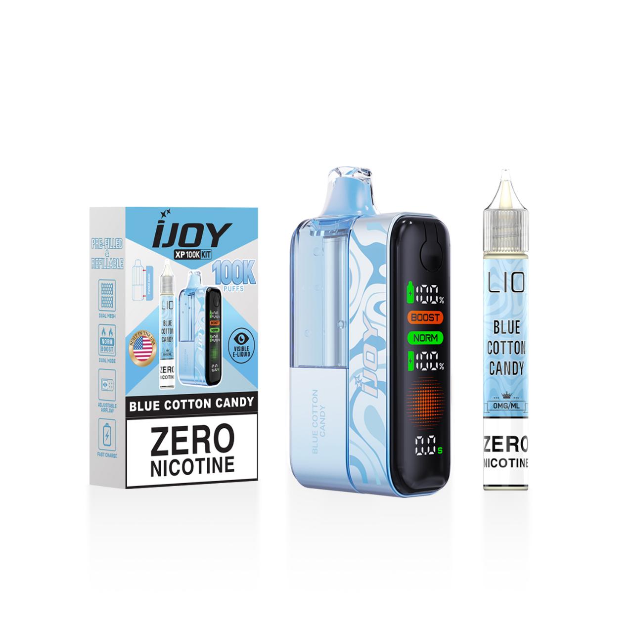 IJoy XP100K Puff Zero Nicotine Disposable Kit 15ml Bottle blue Cotton Candy IJoy XP100K Puff Zero Nicotine Disposable Kit 15ml Bottle blue Cotton Candy