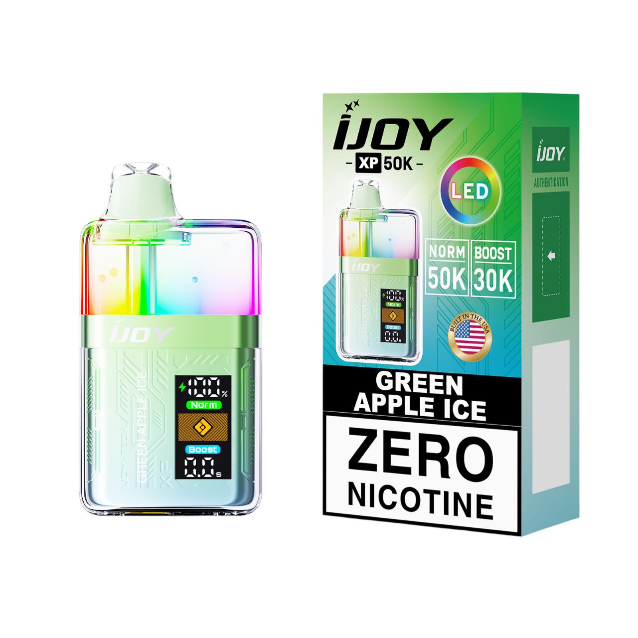 IJoy XP50000 LED Edition Puff 0MG Disposable Green Apple Ice IJoy XP50000 LED Edition Puff 0MG Disposable Green Apple Ice