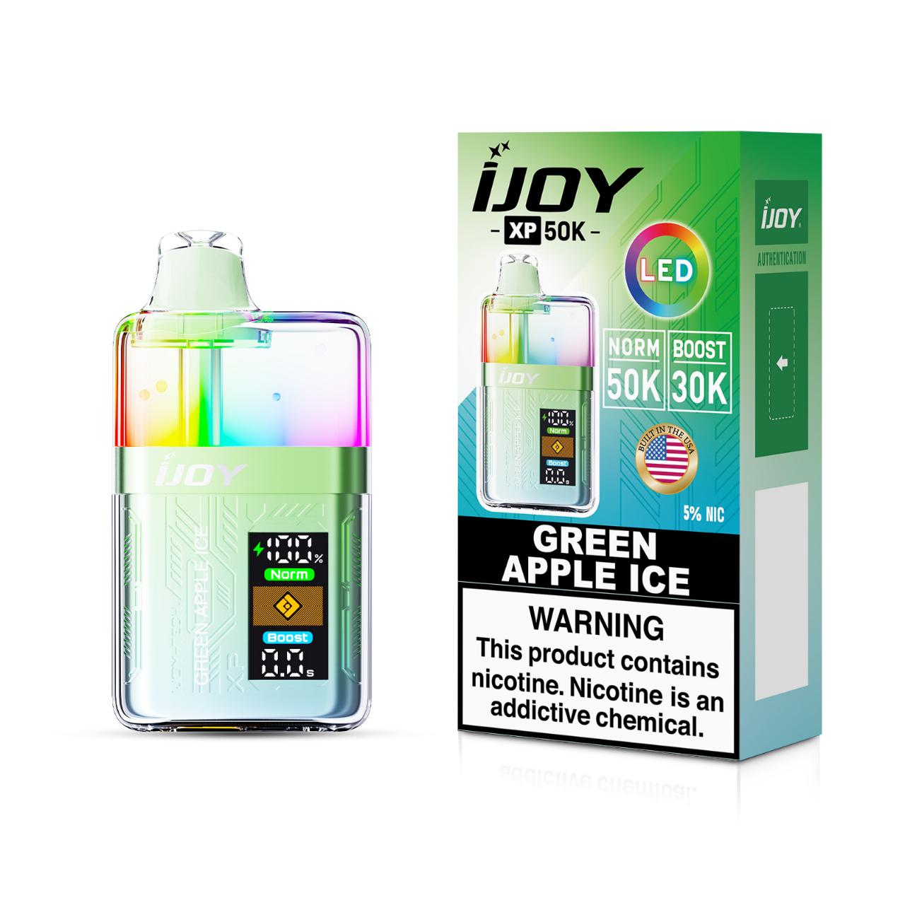 IJoy XP50000 LED Edition Puff 5% Disposable Green Apple Ice
