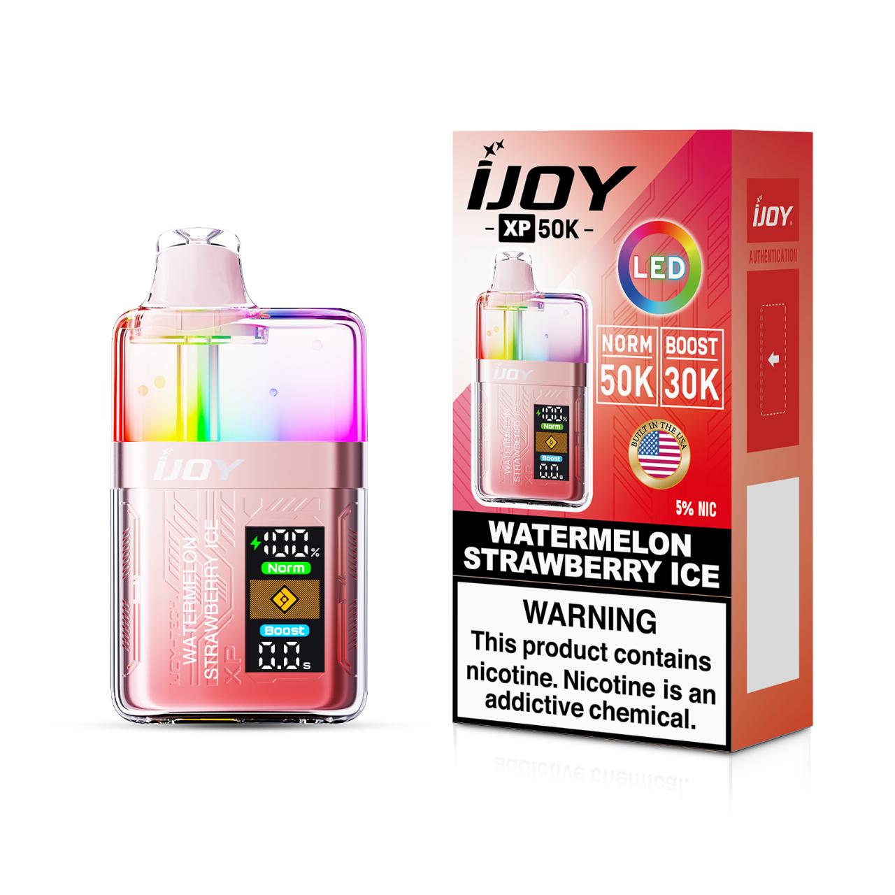 IJoy XP50000 LED Edition Puff 5% Disposable Watermelon Strawberry Ice