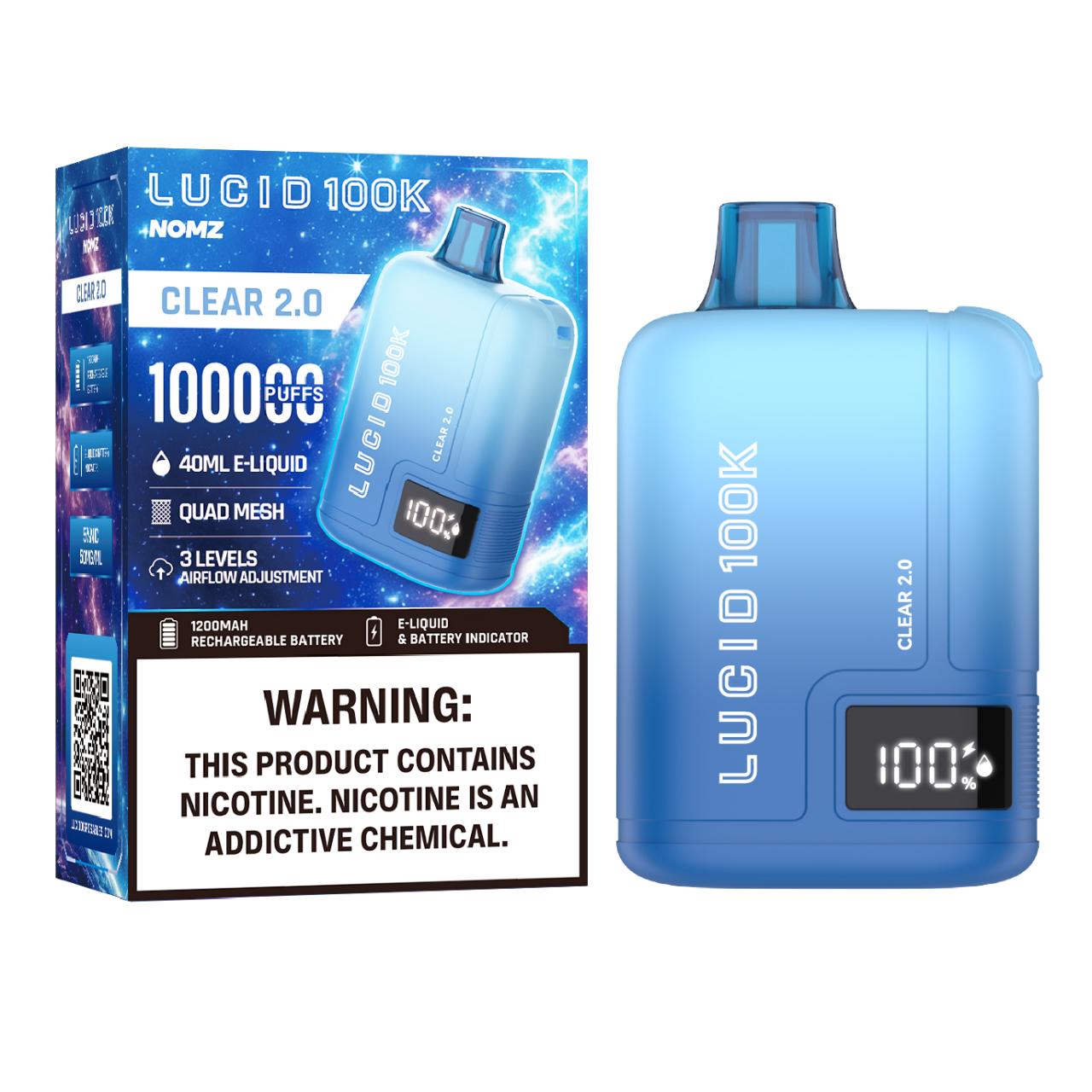 Lucid Nomz 100K Puff Disposable Clear 2.0 Box Lucid Nomz 100K Puff Disposable Clear 2.0 Box