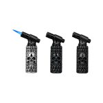 Techno Butane Lighter 12CT 4.5 Skull Angle Torch