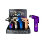 Techno Butane Lighter- 20CT Metal Color Slant