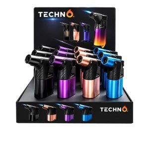 Techno Butane Lighter- Angle Torch 12CT Display