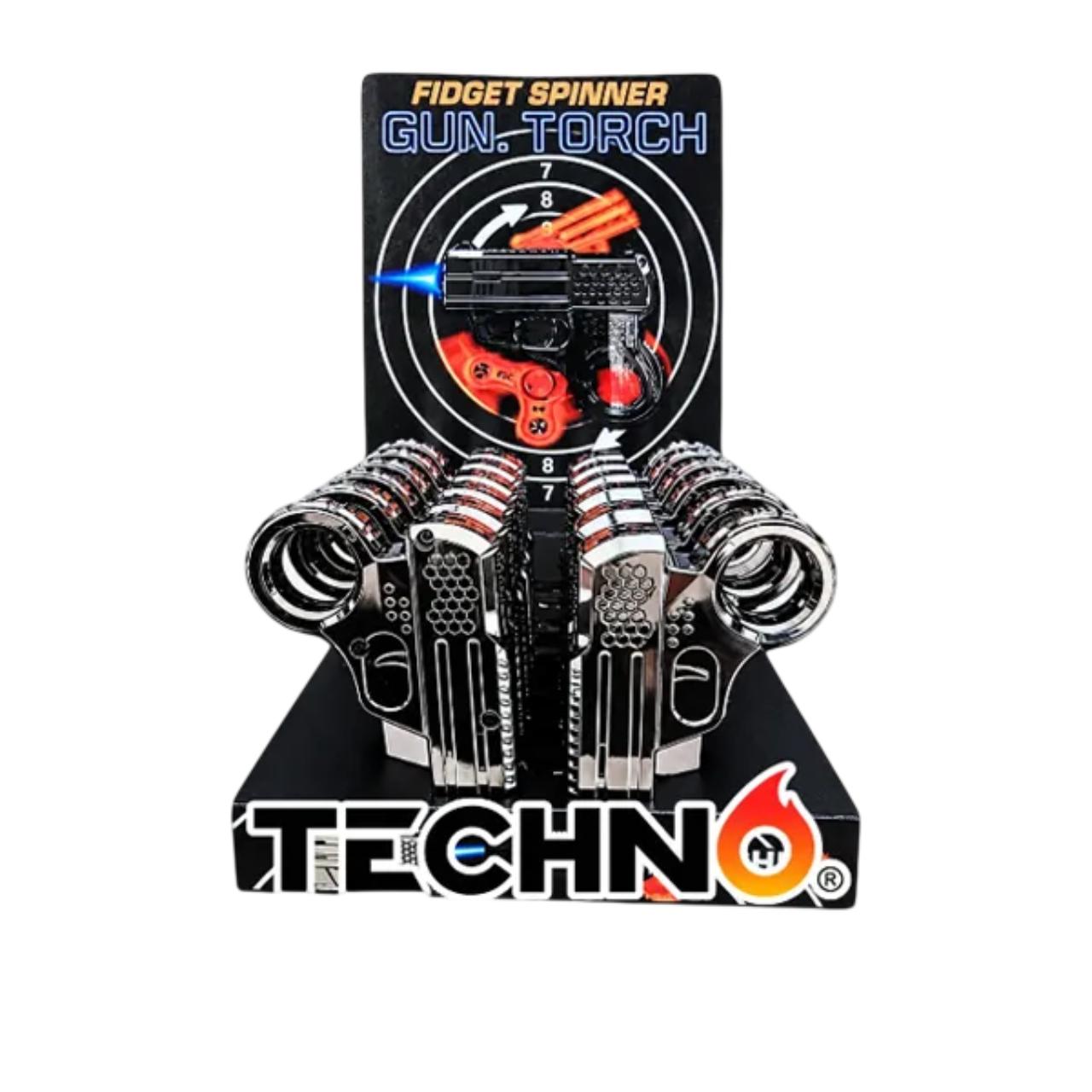 Techno Butane Lighter- Gun Torch Lighter w Fidget