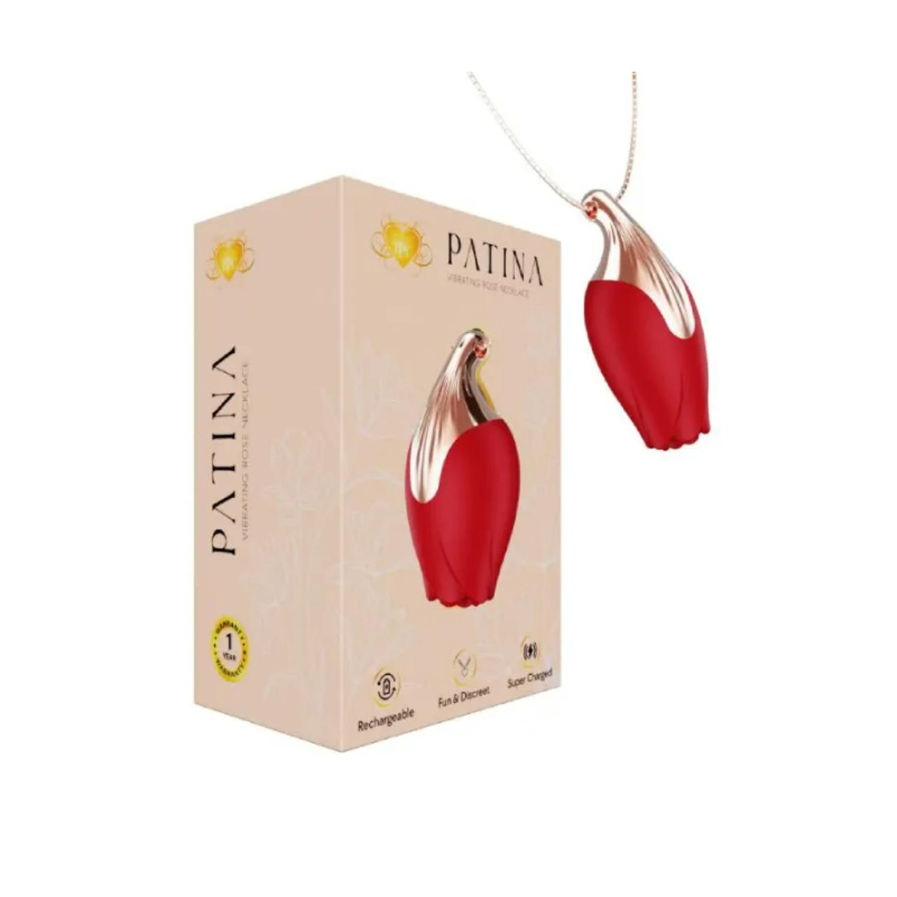 The Pleasure Company Vibrating Necklace Patina Rose Red The Pleasure Company Vibrating Necklace Patina Rose Red