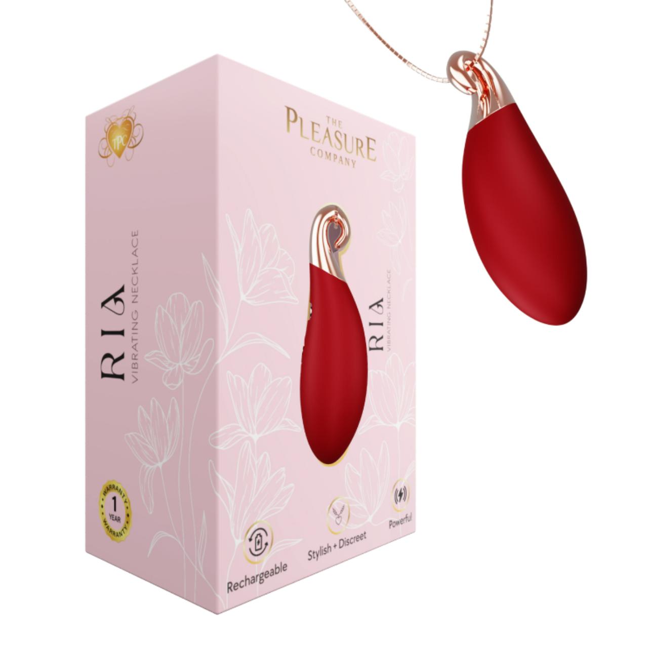 The Pleasure Company Vibrating Necklace Ruby Red