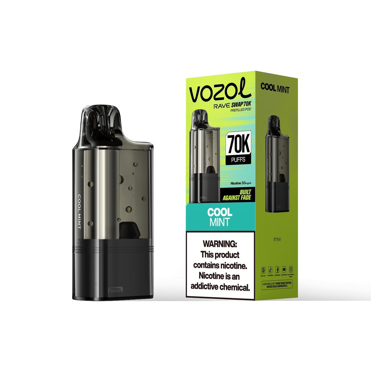 Vozol Rave Swap 70K Puff Pre-filled Replacement Pod - 1PK Cool Mint Vozol Rave Swap 70K Puff Pre-filled Replacement Pod - 1PK Cool Mint