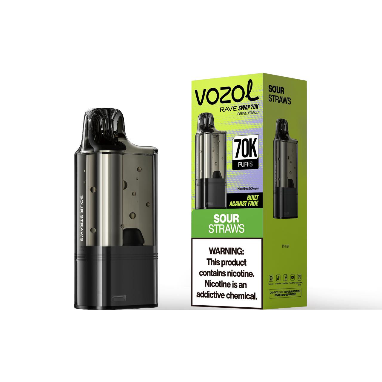 Vozol Rave Swap 70K Puff Pre-filled Replacement Pod - 1PK Sour Straws Vozol Rave Swap 70K Puff Pre-filled Replacement Pod - 1PK Sour Straws
