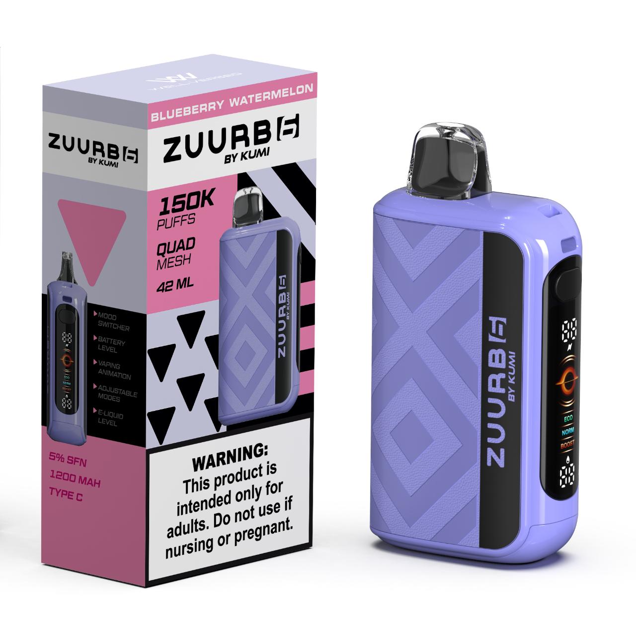 Zuurb 6 by KUMI 150K Puff Disposable BLUEBERRY WATERMELON Zuurb 6 by KUMI 150K Puff Disposable BLUEBERRY WATERMELON