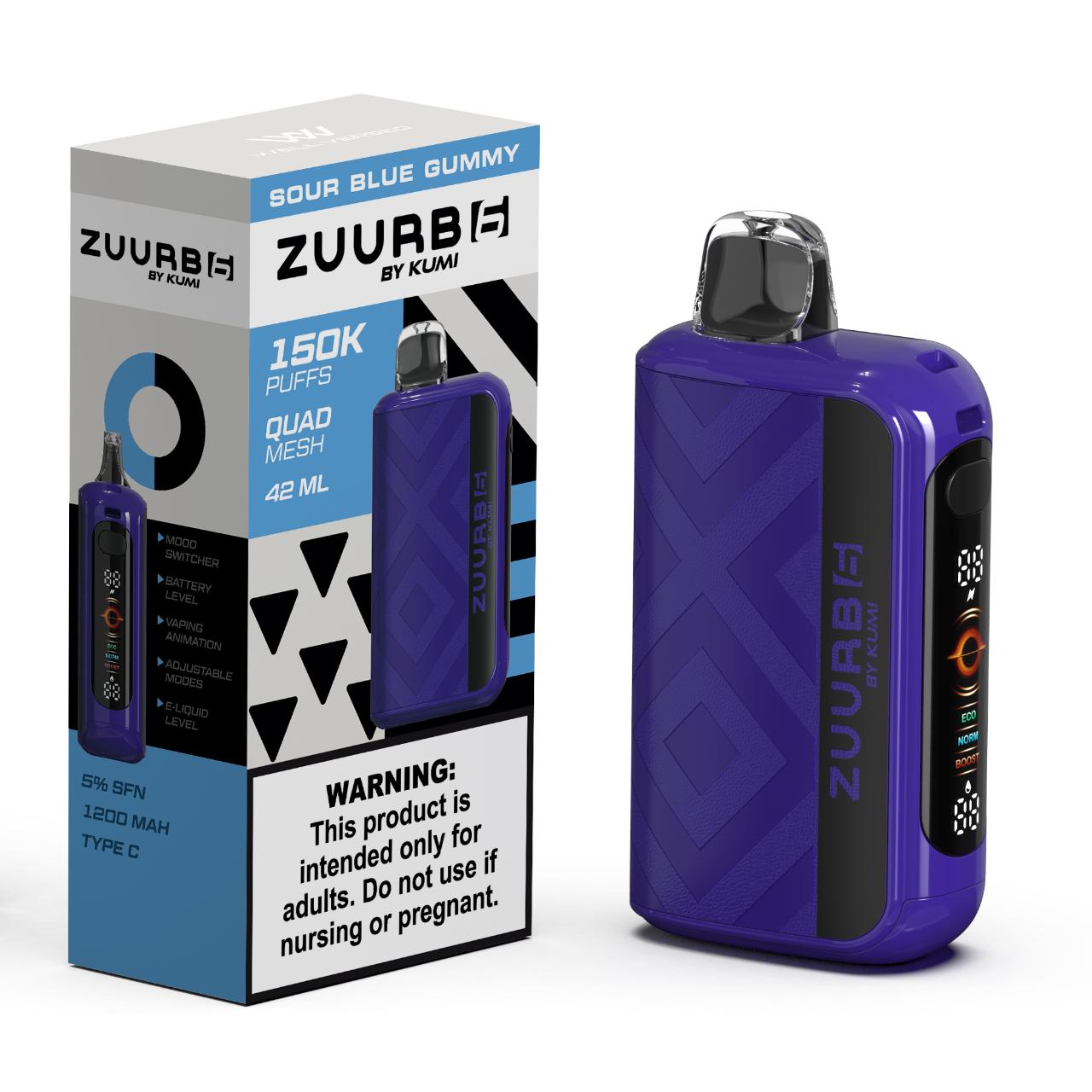 Zuurb 6 by KUMI 150K Puff Disposable SOUR BLUE GUMMY Zuurb 6 by KUMI 150K Puff Disposable SOUR BLUE GUMMY